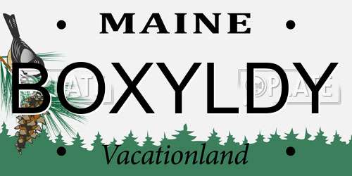 BOXYLDY Maine License Plate