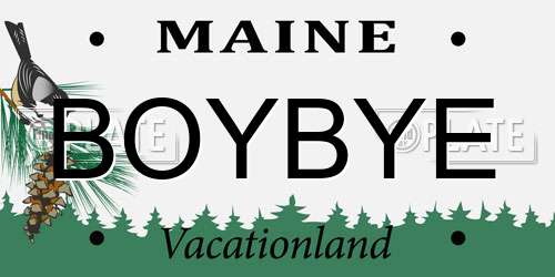 BOYBYE Maine License Plate