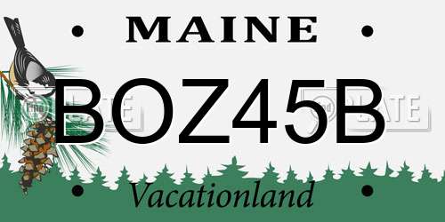 BOZ45B Maine License Plate