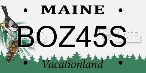 BOZ45S Maine License Plate