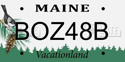 BOZ48B Maine License Plate