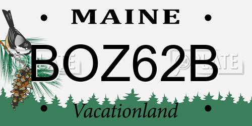 BOZ62B Maine License Plate