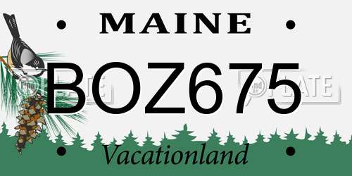 BOZ675 Maine License Plate