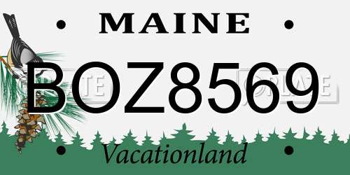 BOZ8569 Maine License Plate