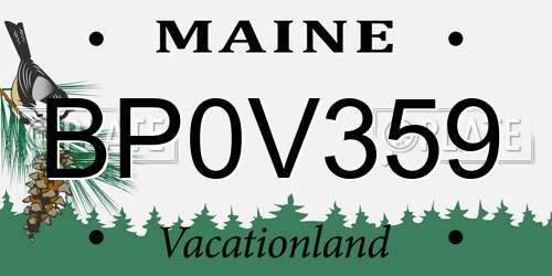 BP0V359 Maine License Plate