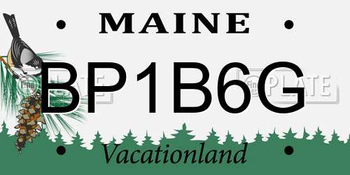 BP1B6G Maine License Plate
