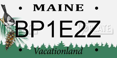 BP1E2Z Maine License Plate