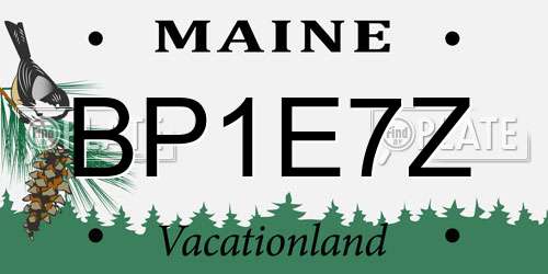 BP1E7Z Maine License Plate