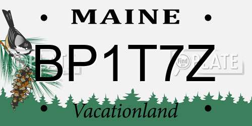 BP1T7Z Maine License Plate