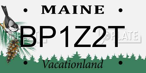 BP1Z2T Maine License Plate