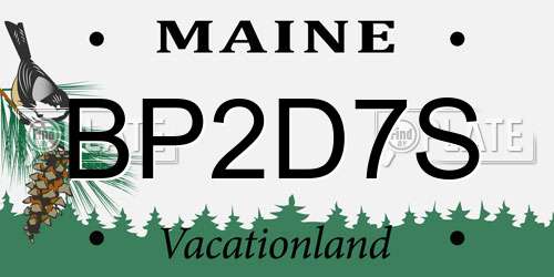 BP2D7S Maine License Plate