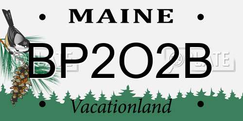 BP2O2B Maine License Plate