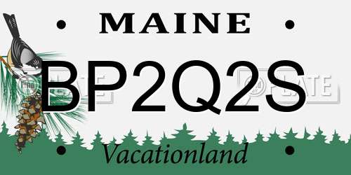BP2Q2S Maine License Plate