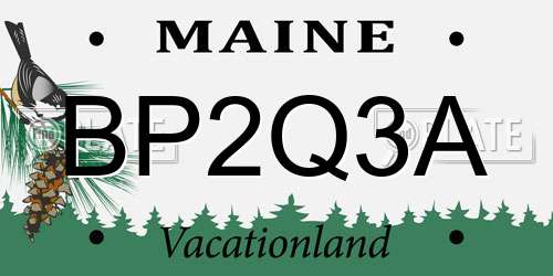 BP2Q3A Maine License Plate