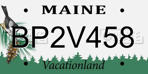 BP2V458 Maine License Plate