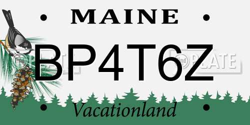 BP4T6Z Maine License Plate