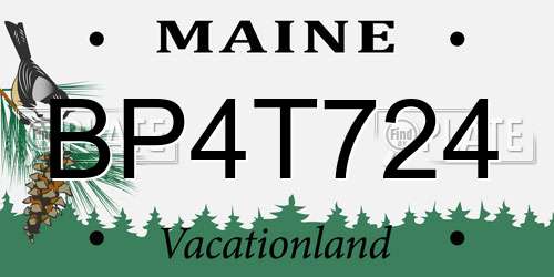 BP4T724 Maine License Plate