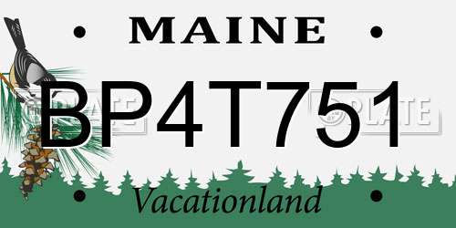 BP4T751 Maine License Plate