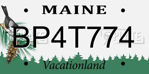BP4T774 Maine License Plate