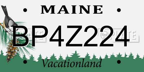 BP4Z224 Maine License Plate