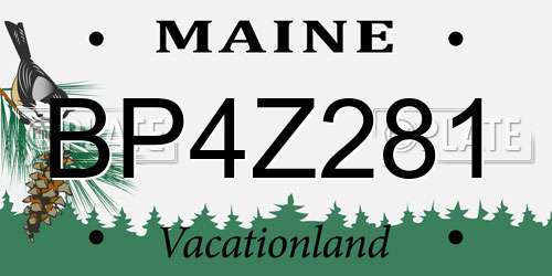 BP4Z281 Maine License Plate
