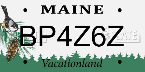 BP4Z6Z Maine License Plate