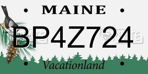 BP4Z724 Maine License Plate
