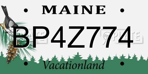 BP4Z774 Maine License Plate
