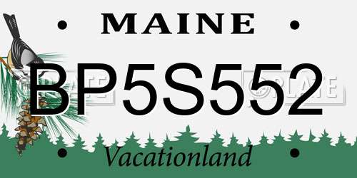 BP5S552 Maine License Plate