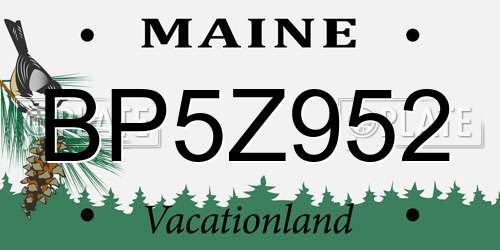 BP5Z952 Maine License Plate