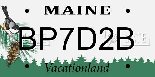 BP7D2B Maine License Plate