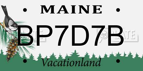 BP7D7B Maine License Plate