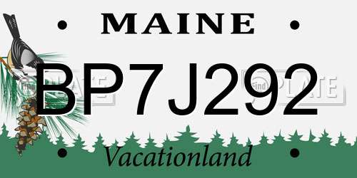 BP7J292 Maine License Plate