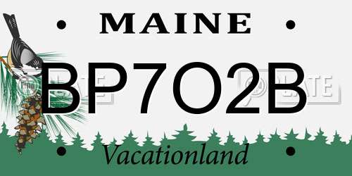 BP7O2B Maine License Plate