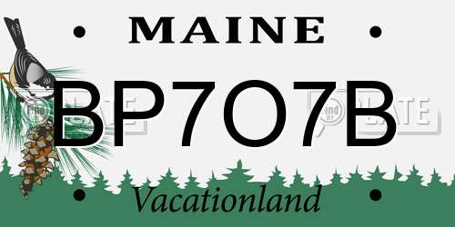 BP7O7B Maine License Plate