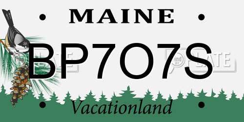 BP7O7S Maine License Plate