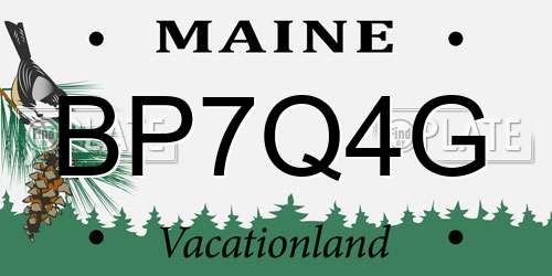 BP7Q4G Maine License Plate