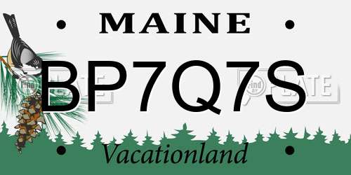 BP7Q7S Maine License Plate