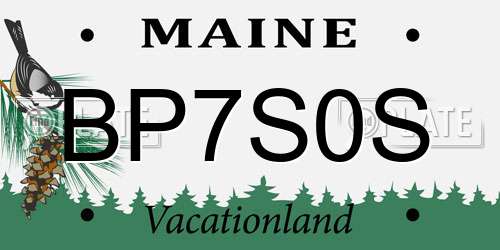 BP7S0S Maine License Plate