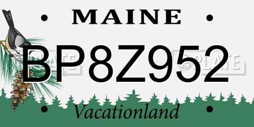 BP8Z952 Maine License Plate
