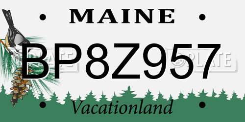 BP8Z957 Maine License Plate