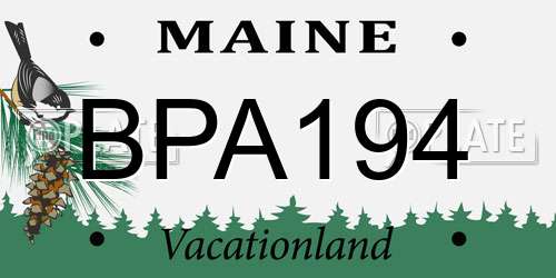 BPA194 Maine License Plate