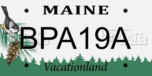 BPA19A Maine License Plate
