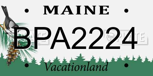 BPA2224 Maine License Plate