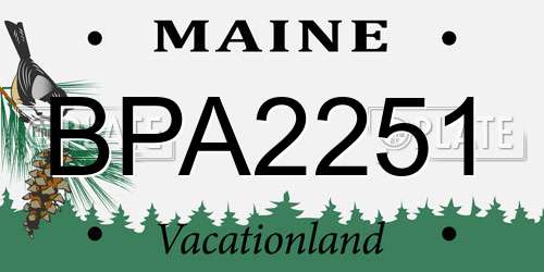 BPA2251 Maine License Plate