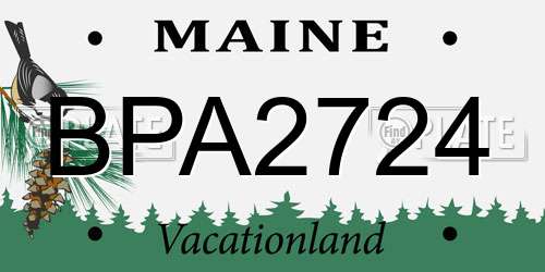 BPA2724 Maine License Plate