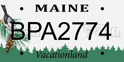 BPA2774 Maine License Plate