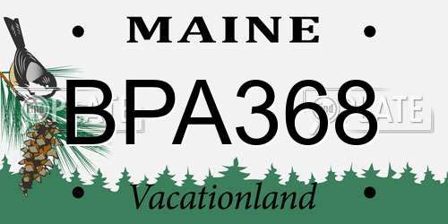 BPA368 Maine License Plate