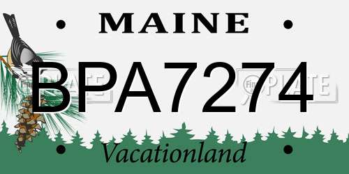 BPA7274 Maine License Plate