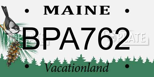 BPA762 Maine License Plate